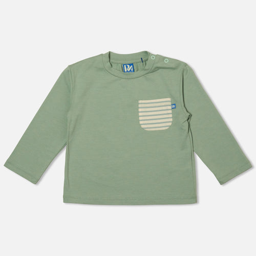 Frontansicht: Shirt mit Brusttasche und UPF50+ als UV-Schutz Kleidung für Kinder.