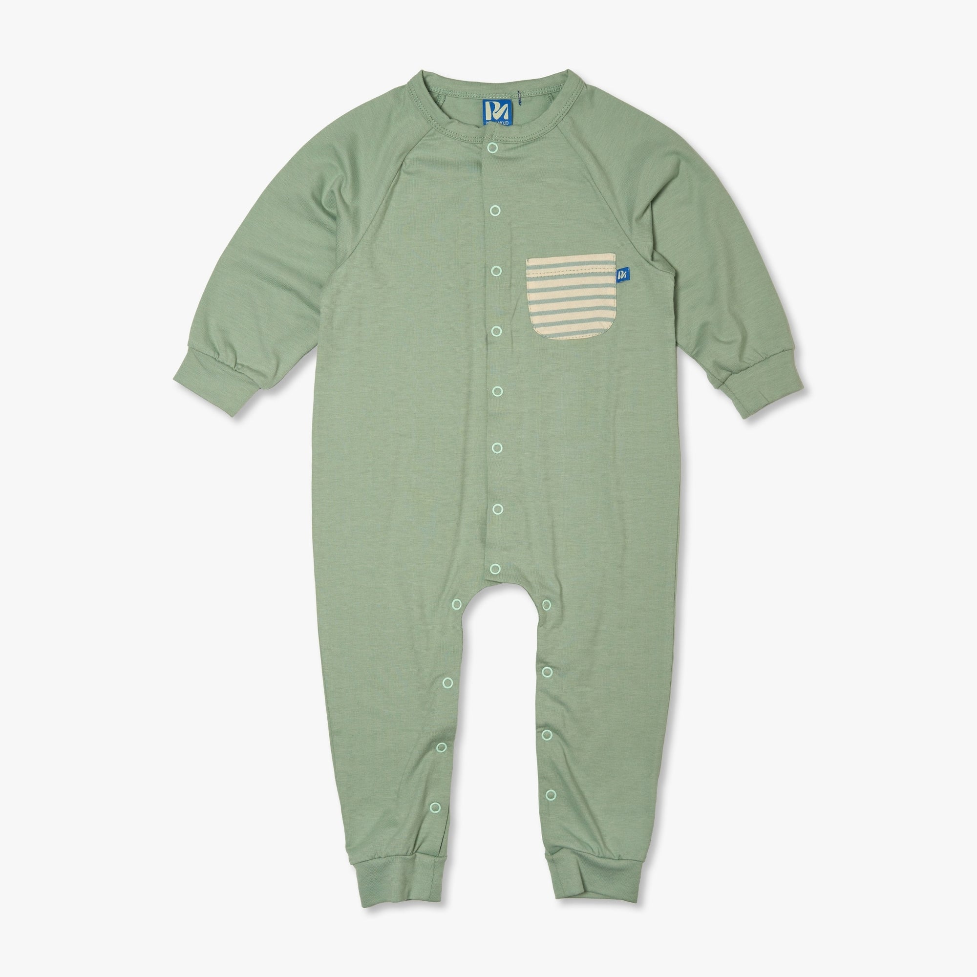 Frontansicht: Einteiler für Babys mit UPF50+ als UV-Schutz Kleidung für Kinder.