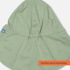 Detailansicht Gummizug: UPF50+ Sonnenhut mit Schirm und Nackenschutz als UV-Schutz Kleidung für Kinder.